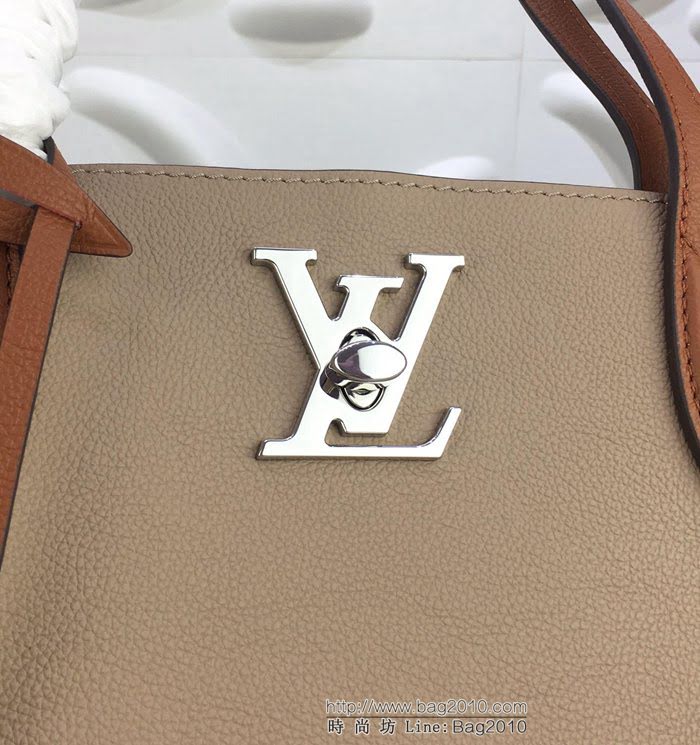 路易威登LV 頂級原單 最新款購物袋 超大容量 小牛皮 手提肩背斜挎包 M55028淺粉配土黃  YDH2346